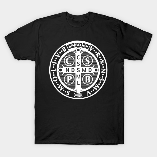 Cross of St. Benedict (Dark Shirts) T-Shirt by JasonsDesigns